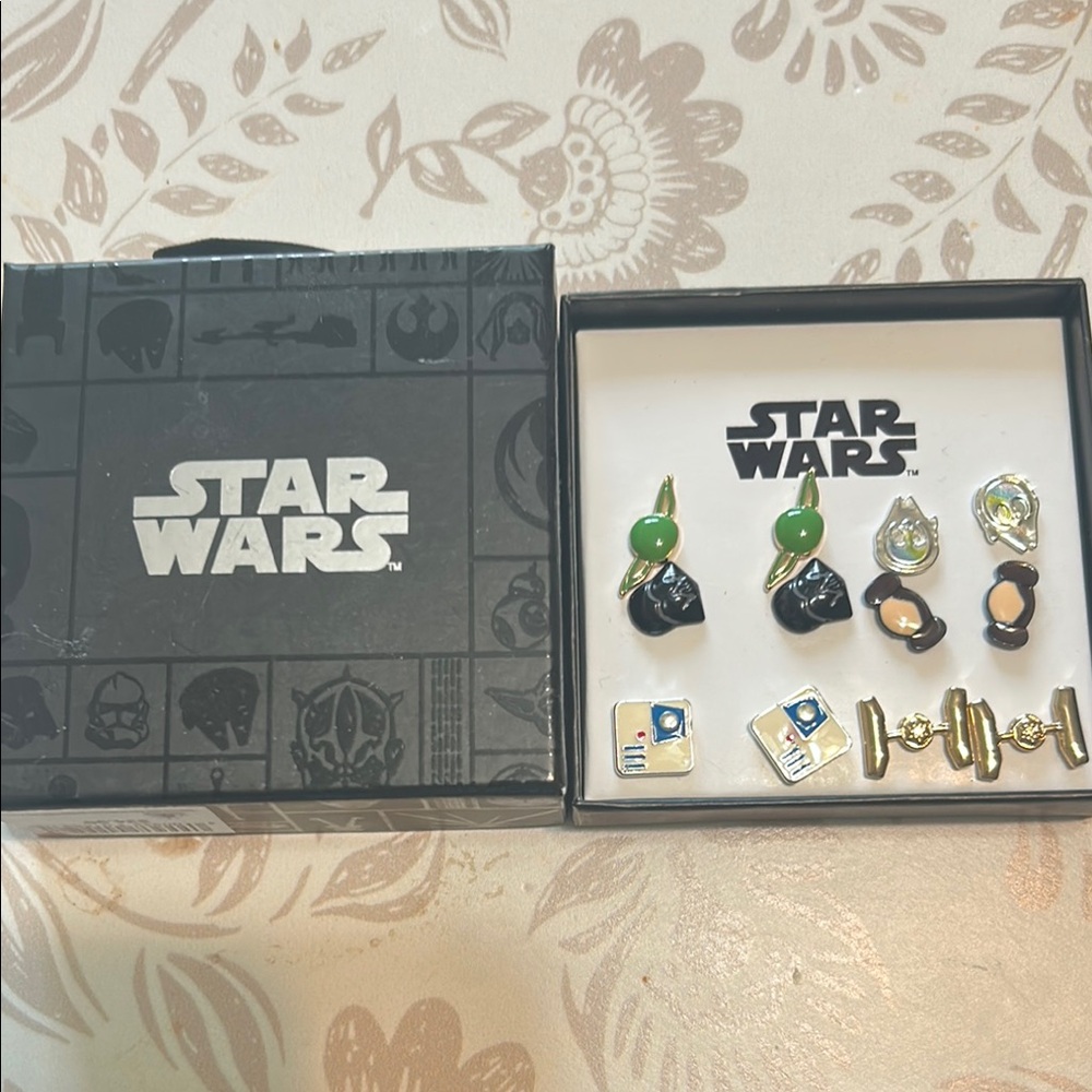 Star Wars Kids Earring Set - Black, Green, Gold